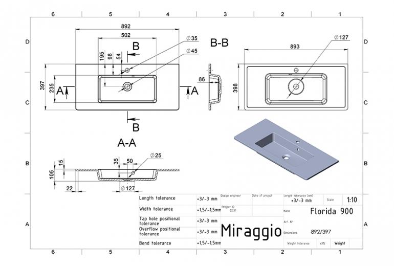 Umivaonik Florida 900