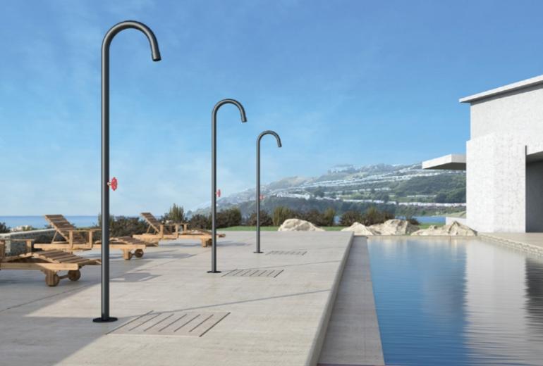 Vanjski crni tuš panel Pylon Nero