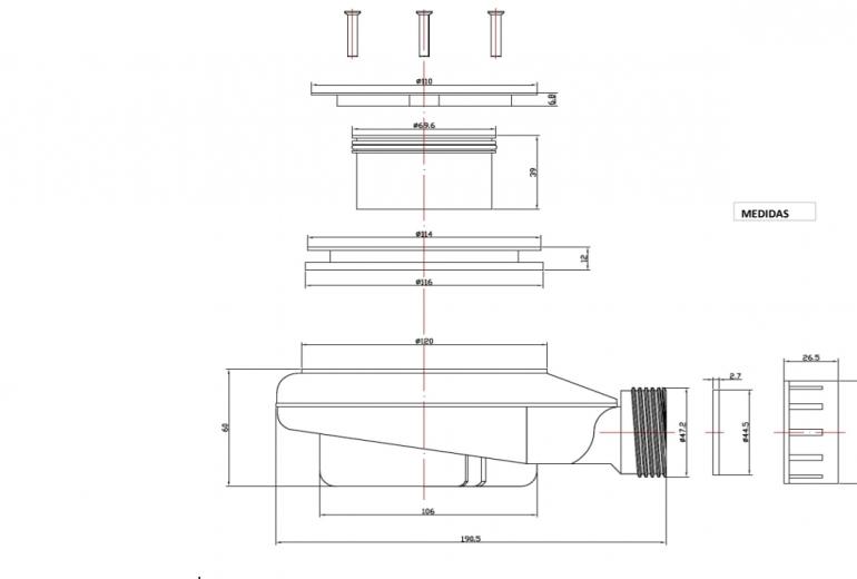 Tuš kada Slate 110x190 Cement