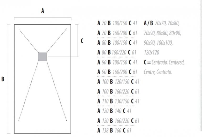 Tuš kada Slate 110x190 Cement
