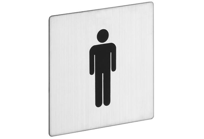 Kvadratni znak Muški WC 80 mm
