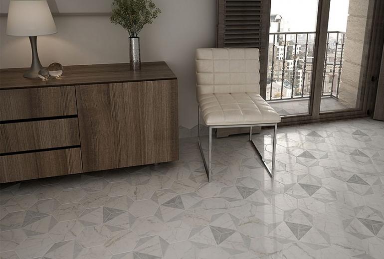 Hexagon Carrara Peak 17,5x20