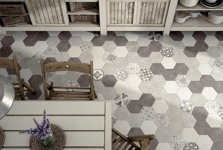  Hexatile Cement White 17,5x20