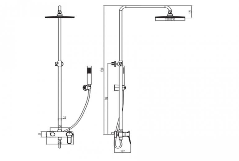 Tuš panel Andare Bianco