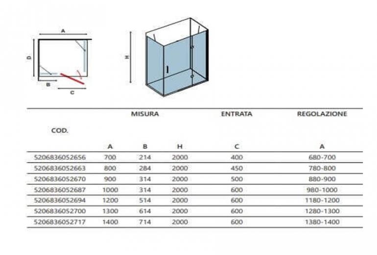 Tuš kabina Tinos TN-10 - 70x80
