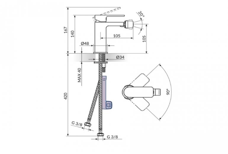 Slavina za bide S2 Black