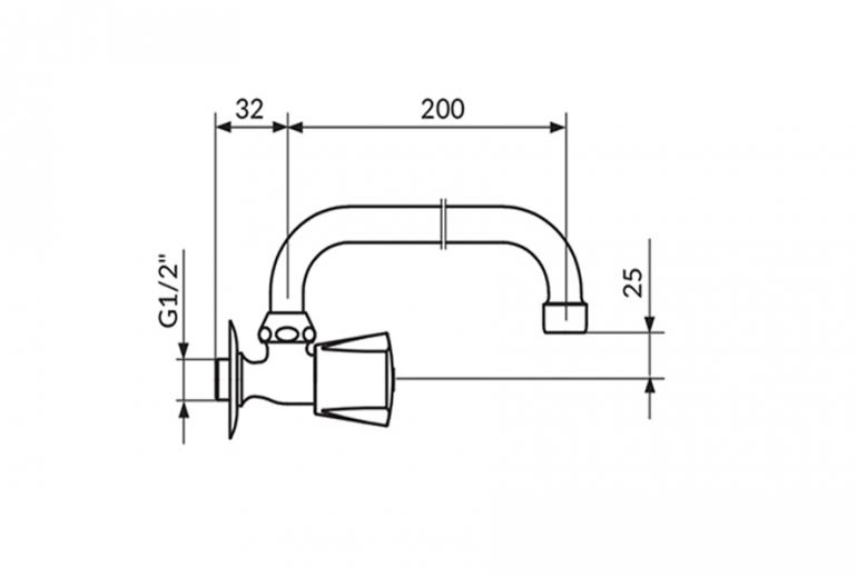 Slavina za hladnu vodu Keramic U 200