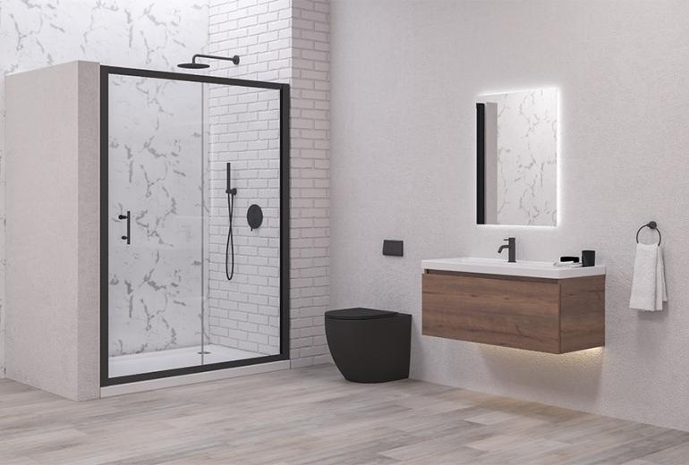 Tuš vrata Flora 500 Nero 150x190