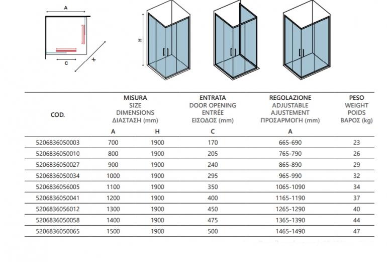 Tuš kabina Flora 100 Satin - 140x140