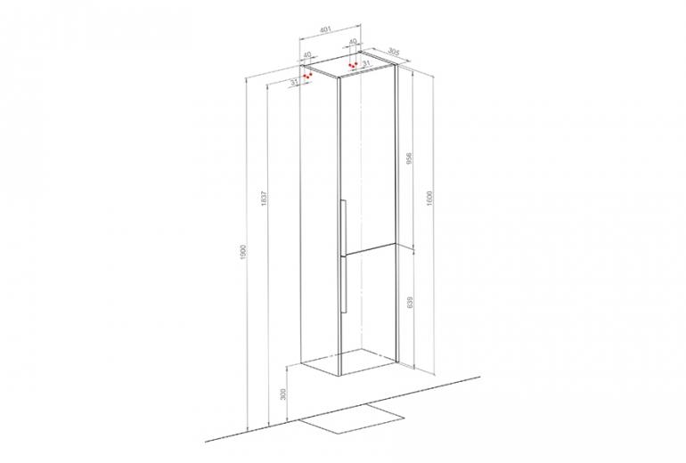 Ormar Loft Nero Moras zidni