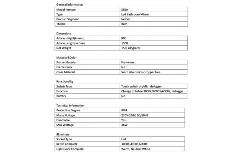 Kiara 150 LED Time/Temp Fog Free