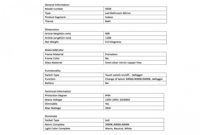 Kiara 120 LED Time/Temp Fog Free