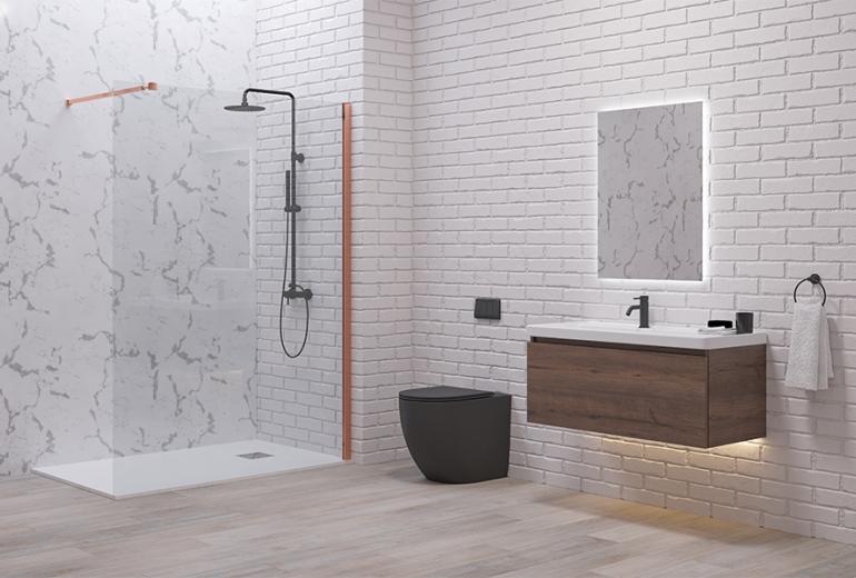 Tuš stijena Walkin 1 Rose Gold 90x200