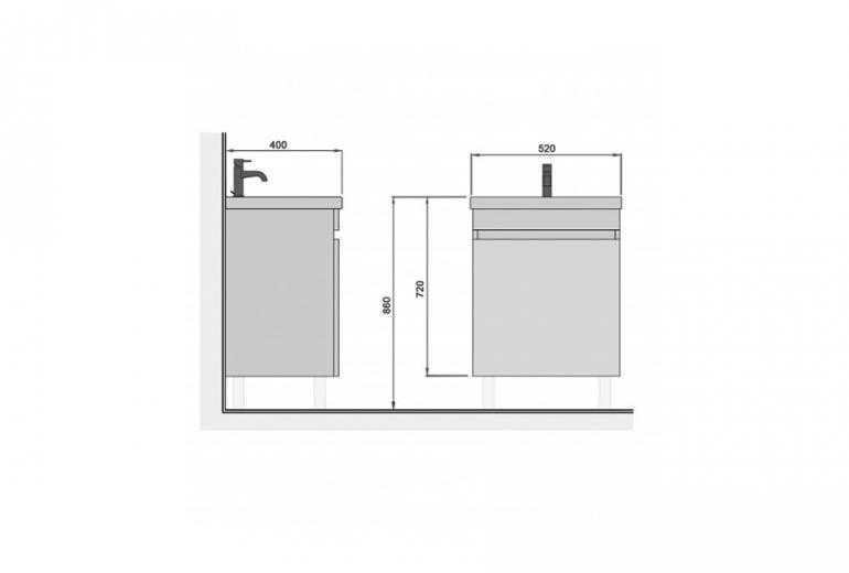 Ormarić s umivaonikom Urban 50 zidni/podni