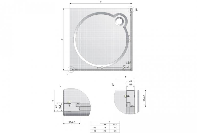 Tuš kabina Neo 80x80x190 satin