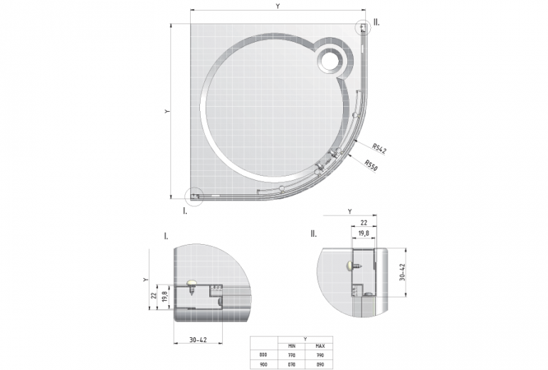 Tuš kabina Neo 80R satin
