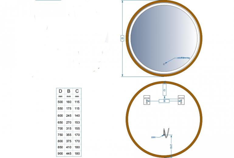 Ogledalo Perfection Slim 90 Orah LED