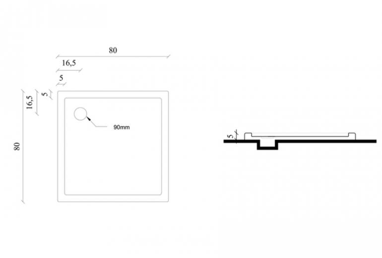 Tuš kada Nova 80x80 sa sifonom