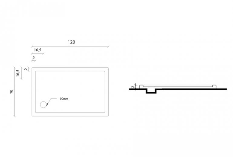 Tuš kada Nova 70x120 sa sifonom