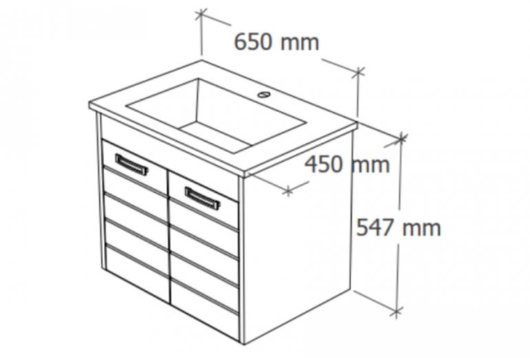 Ormarić s umivaonikom White 65 zidni