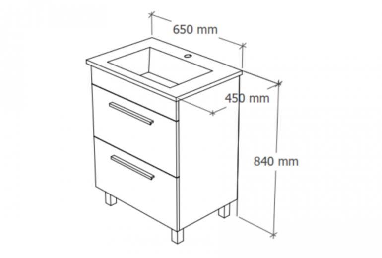 Ormarić s umivaonikom Attic 65 podni