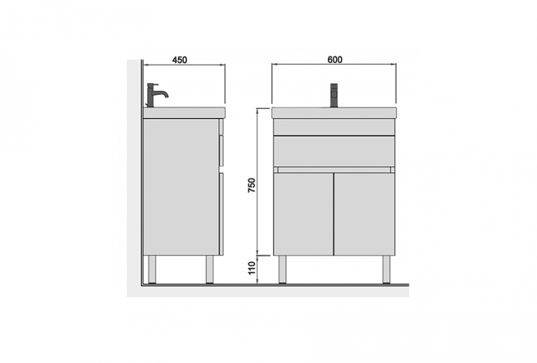 Ormarić s umivaonikom City 60