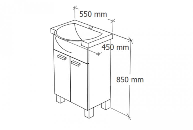 Ormarić s umivaonikom Eco 55