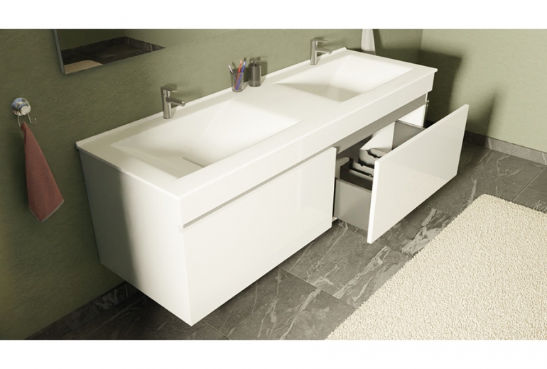 Ormarić s umivaonikom Teos Twin 160 white