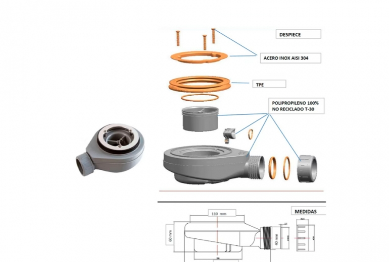 Tuš kada Classic 90x150 Cemento