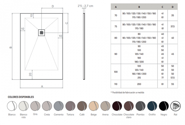 Tuš kada Classic 100x200 Bež