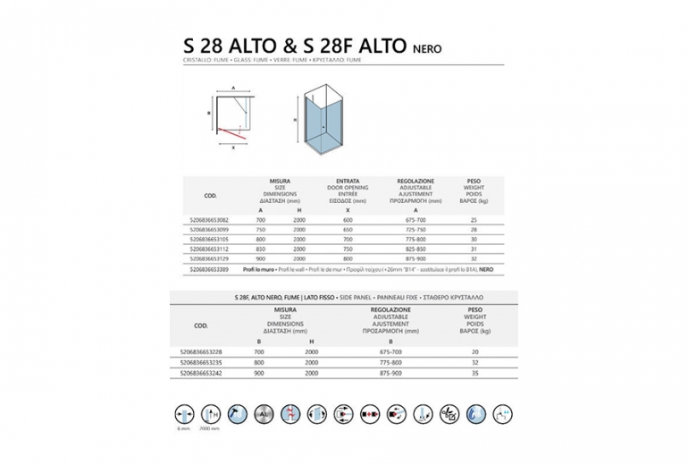 S28 Alto Free Nero Fume 90x80