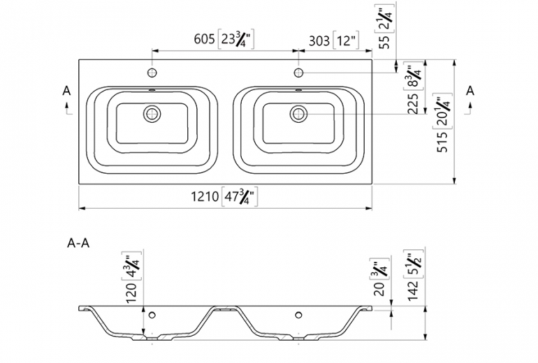 Umivaonik WB0521-121 dupli