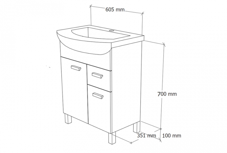 Ormarić s umivaonikom Idea 65 podni