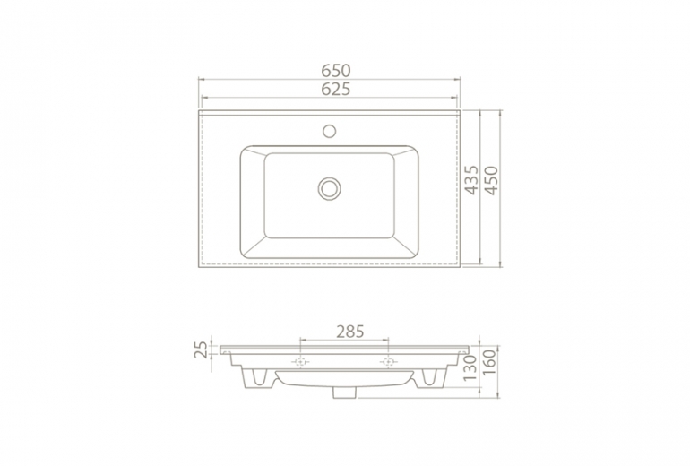Umivaonik Arte 65 white