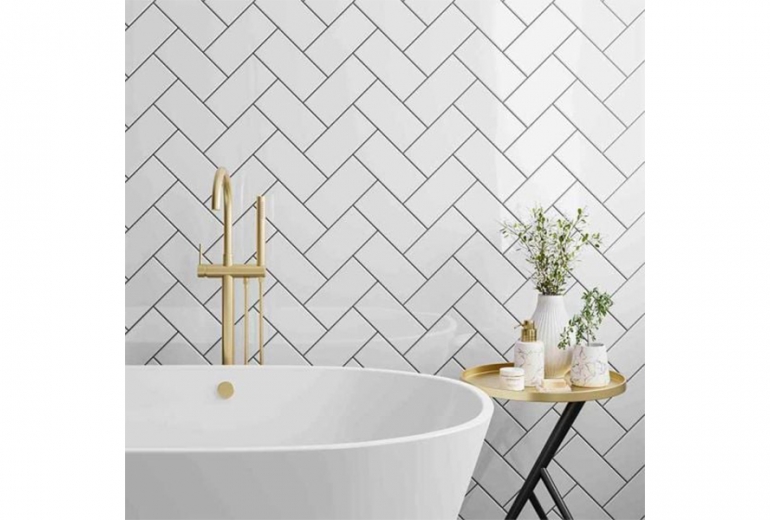 Metrotiles Plane Bijela Gloss 10x20