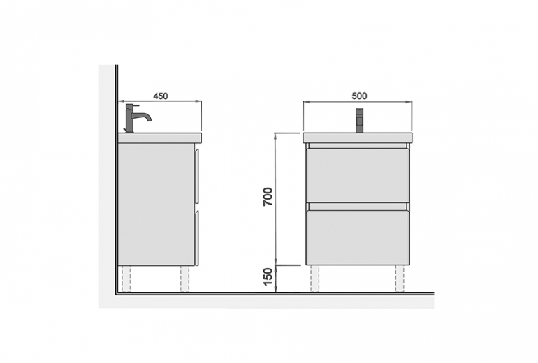 Ormarić s umivaonikom Palermo 50 univerzalni