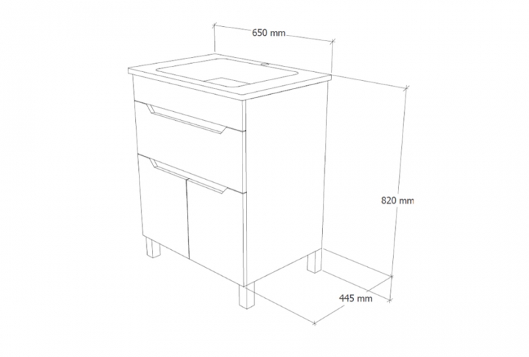 Ormarić s umivaonikom Aqua PVC 65 podni