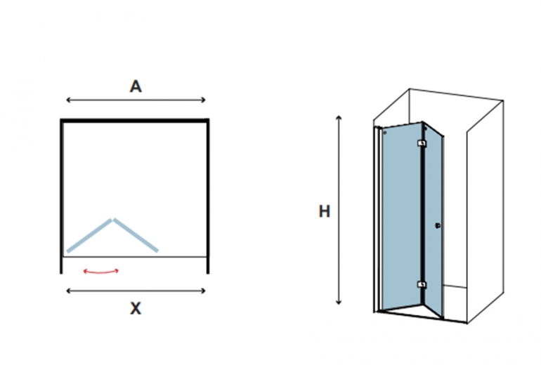 Tuš vrata S7 Porta 70x200 Nero
