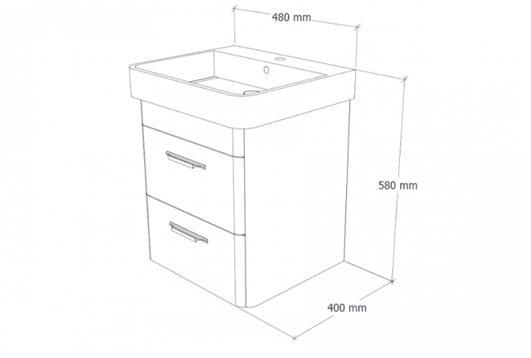 Ormarić s umivaonikom Round 50 White