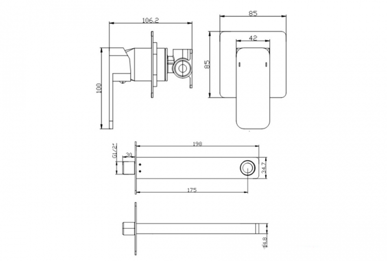 Slavina za umivaonik Delos zidna