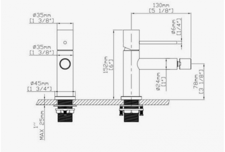 Slavina za bide Artemis Inox Satino