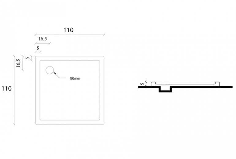 Tuš kada Nova 110x110 sa sifonom