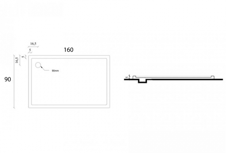 Tuš kada Nova 90x160 sa sifonom