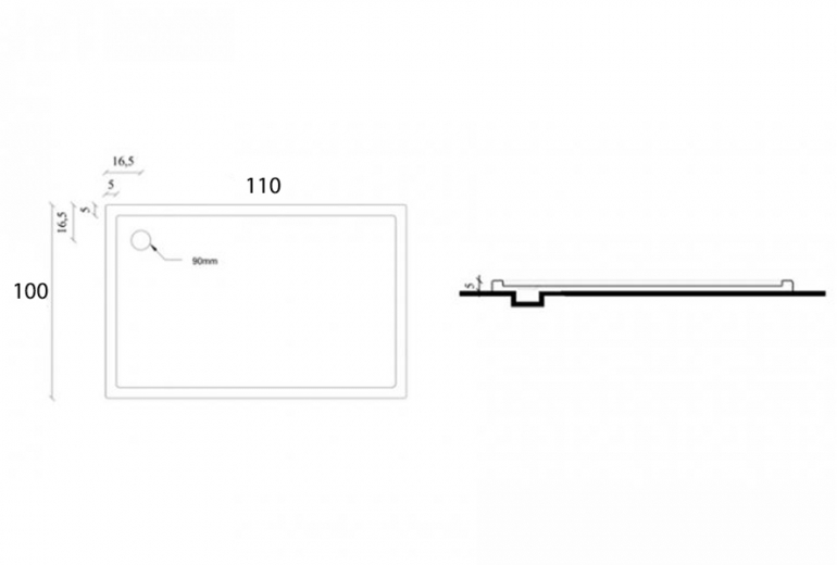 Tuš kada Nova 100x110 sa sifonom