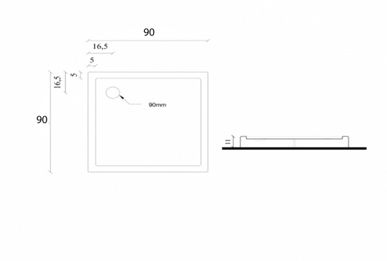 Monoblok Nova 90x90 sa sifonom