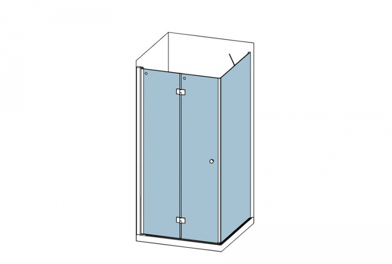 Tuš kabina S7 Walkin 80x80 Nero