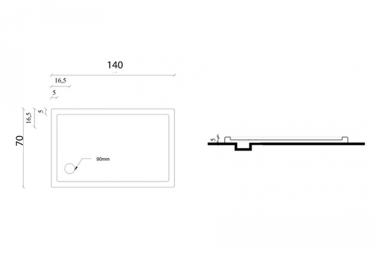 Tuš kada Nova 70x140 sa sifonom
