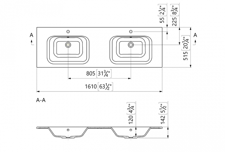 Umivaonik WB0521-161 dupli