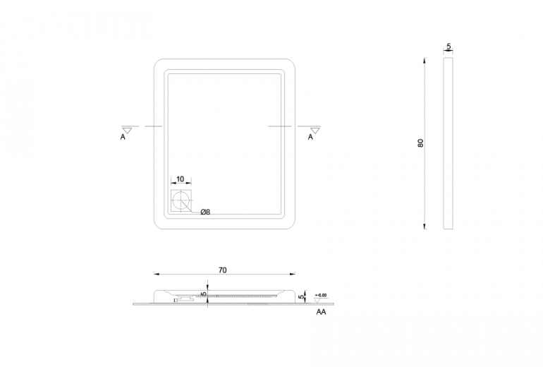 Tuš kada Nova 70x80 sa sifonom