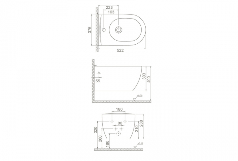 Bide zidni City cappuccino mat